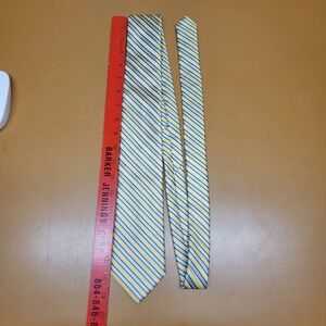 Dockers Mens Yellow Blue Striped Polyester Necktie RN 43170 CA 31794